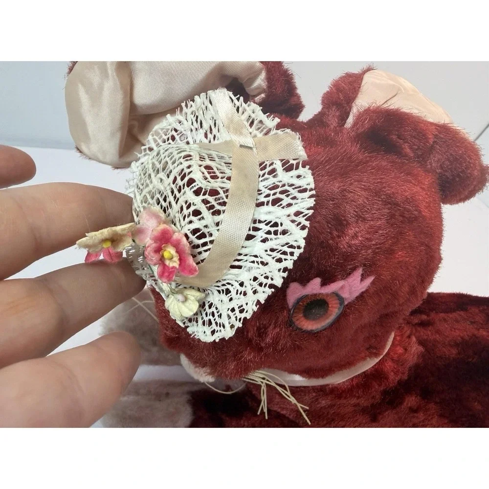 Gund‎ Creation Swedlin Sani-Foam Plush Red Pink Easter Rabbit Bunny Hat 14